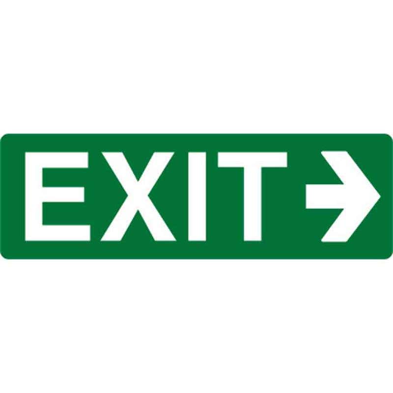 Sign EXIT + Arrow Right Luminous 150 x 450mm Metal 88895209 PE1AM