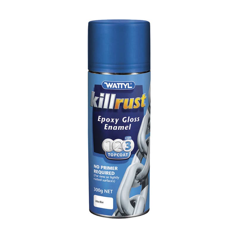 Protective Paint Killrust Epoxy Enamel Gloss Ultra Blue Aerosol 300g Wattyl 88896149 115215.530