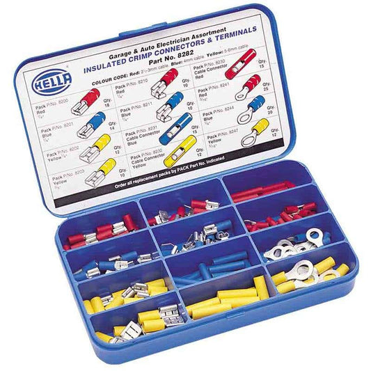 Terminal + Connector Kit 168 Piece Garage + Auto Electrical Hella 88896795 8282