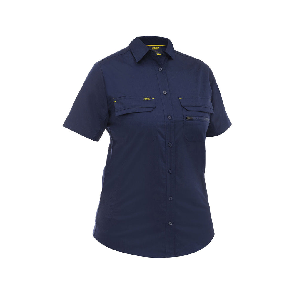 Shirt Womens S/S X Airflow Stretch Ripstop 140gsm Navy 12 Bisley_40114566_BL1490_BPCT12