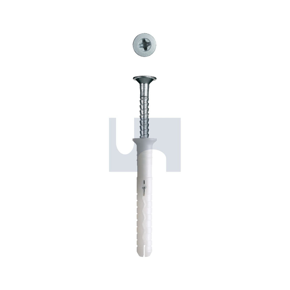 Mnaf Hammer Screw ZP Skirting Board Fixing White 5 30/5 - Pk 100_40088872_MUNMNAFW11225135