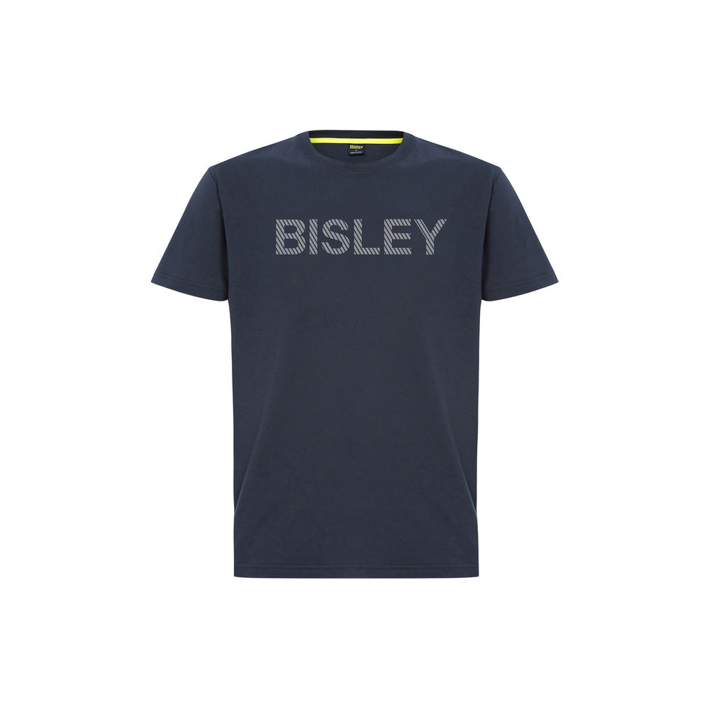Tee Segmented Printed Cotton 160gsm Navy S Bisley_40114519_BKT081_BPCTS
