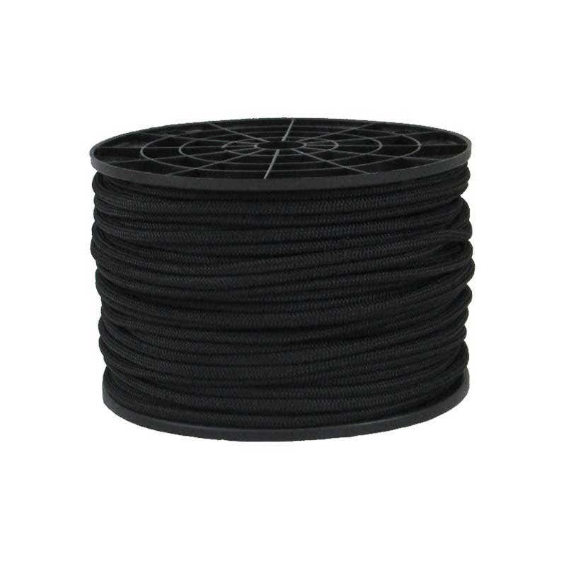 Cord Elastic Shock 6mm Braid Polyester Black Kangarope 90001010 SK06X100BK