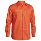 Shirt L/S Cotton Drill 190gsm Hi Vis Orange 2XL Bisley_90010532_BS6339_BVEO2XL