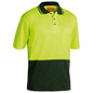 Shirt Polo S/S 2XL Hi Vis Yellow/Bottle Poly Cotton 195gsm Bisley_90010668_BK1234_TT062XL