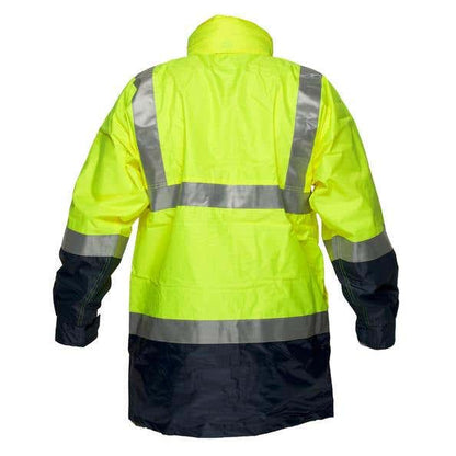 Jacket Wet Weather 3M Tape Hood Hi Vis Yellow/Navy Medium_90010985_MJ306-Y/N-M
