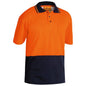 Shirt Polo S/S Poly/Cotton 195gsm Hi Vis Orange/Navy 2XL Bisley_90018660_BK1234_TT052XL