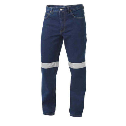 Jeans Denim Work 490gsm 3M Tape Stonewash 102R King Gee 90011605 K53030-BLU-102R