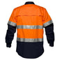 Shirt L/S Cotton Drill 155gsm 3M Tape Hi Vis Orange/Navy 3XL 90013115 MA801-O/N-3XL