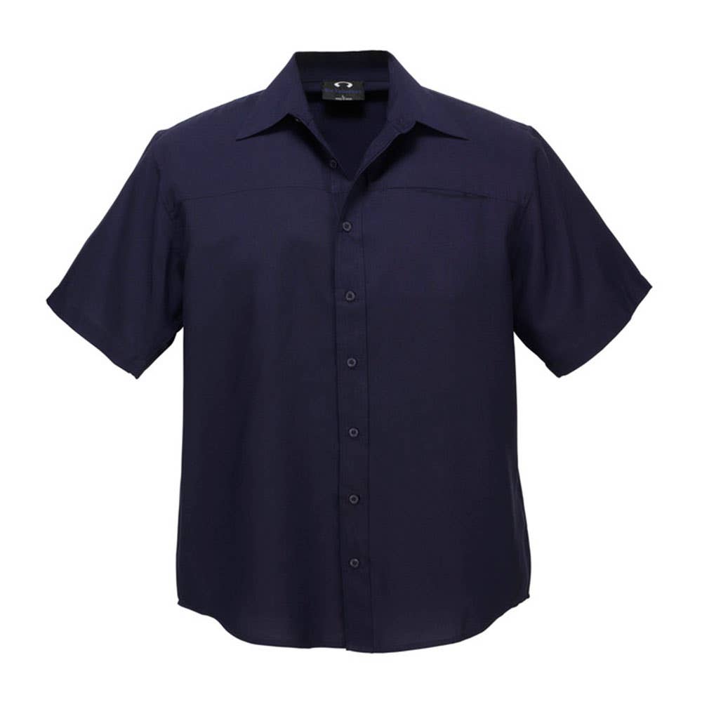 Mens S/S Plain Oasis Shirt-Navy-XL 36018934 SH3603-NAV-XL