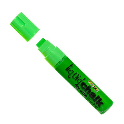Texta Liquid Chalk Marker Dry Jumbo Chisel Point 15mm Green 9001444 0388050