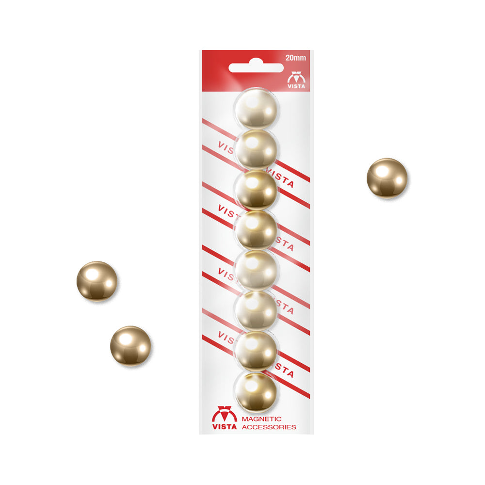 Vista Magnetic Buttons 20mm 8pk Gold_9001492_VWMAG208G