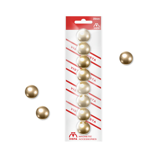 Vista Magnetic Buttons 20mm 8pk Gold_9001492_VWMAG208G