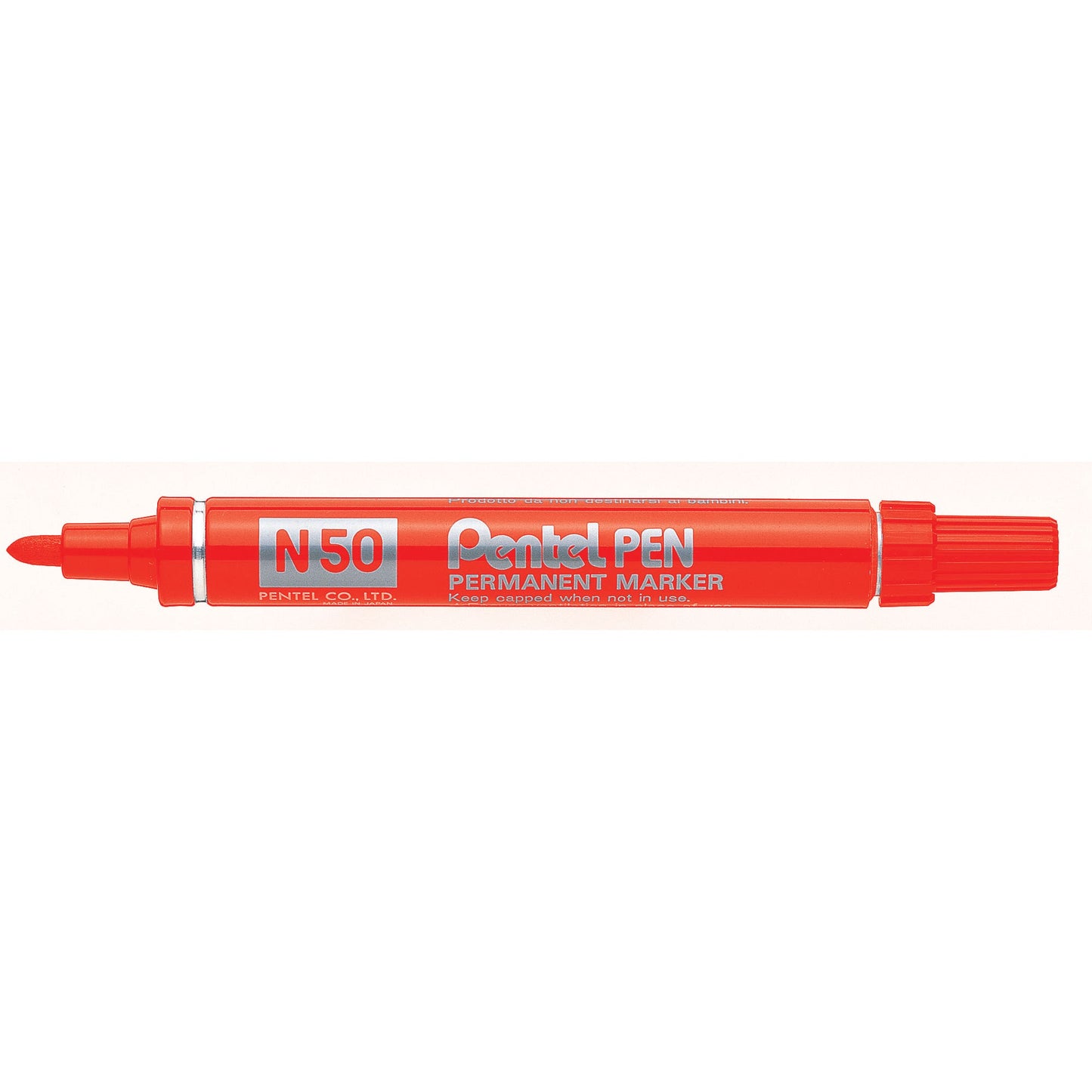 Pentel Marker Permanent N50 Bullet Point Red Box Of 12 9001616 10971