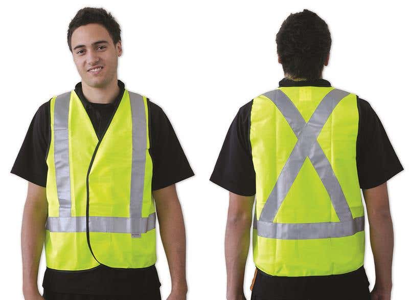 Vest Safety Hi Vis Fluoro Yellow X-Back Reflective Day/Night Small_219236_VDNYX-S