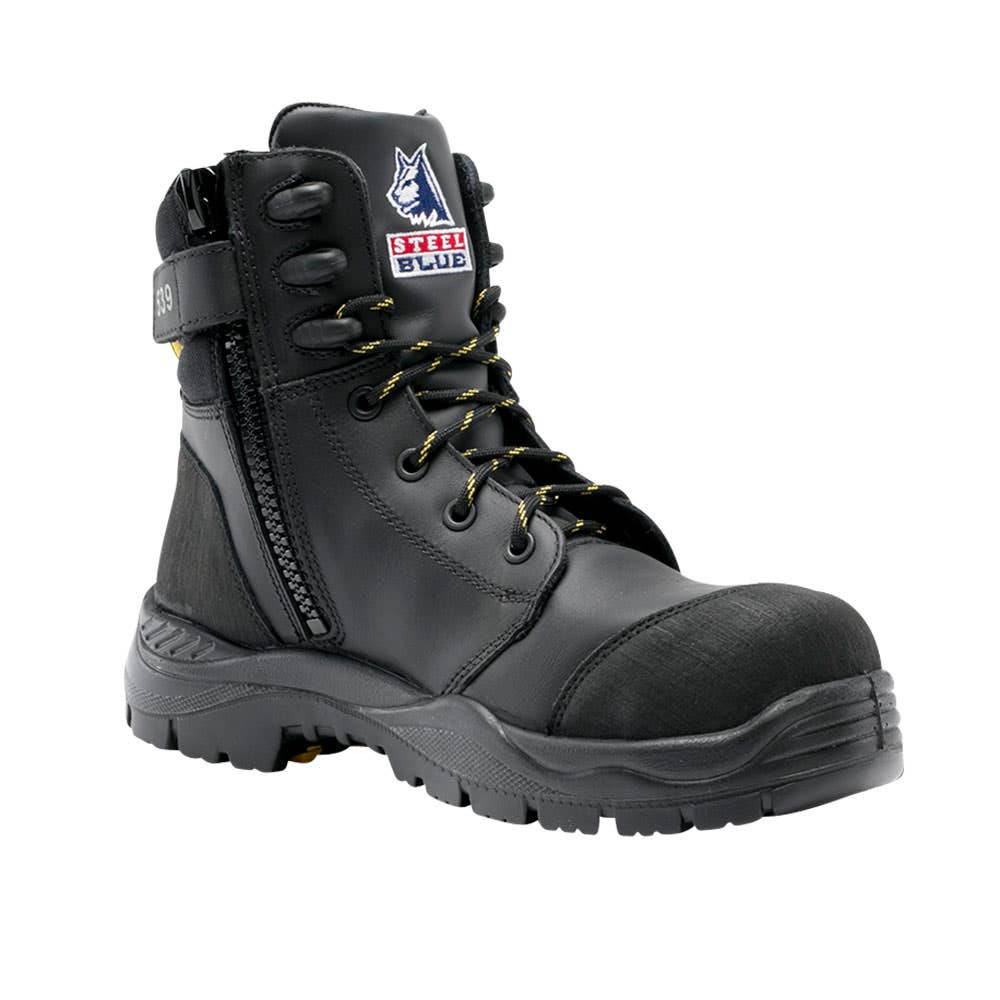 Boots Composite Toecap Lace/Zip Up Nitrile Black Torquay EH 10.5 Steel Blue_90020996_827539-105-BLK
