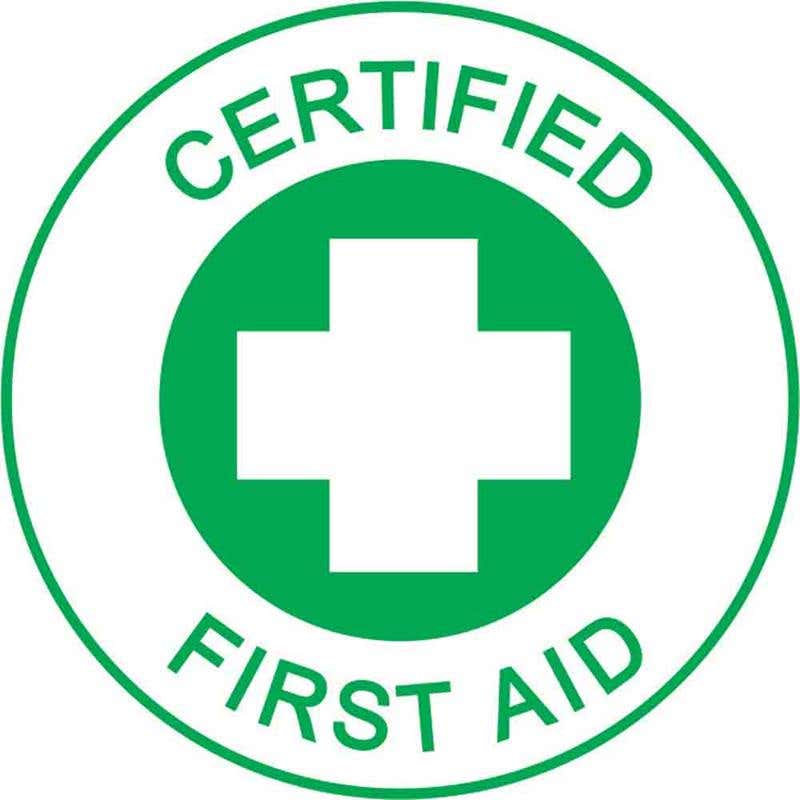 Decal 52mm Hard Hat Self Adhesive Certified FIRST AID 90030393 HHMCFA
