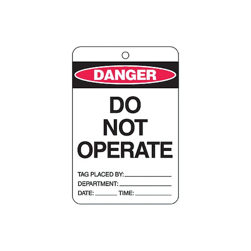 Tag DANGER DO NOT OPERATE Red/Black Poly 100 x 150mm Pk 10 90030721 842377