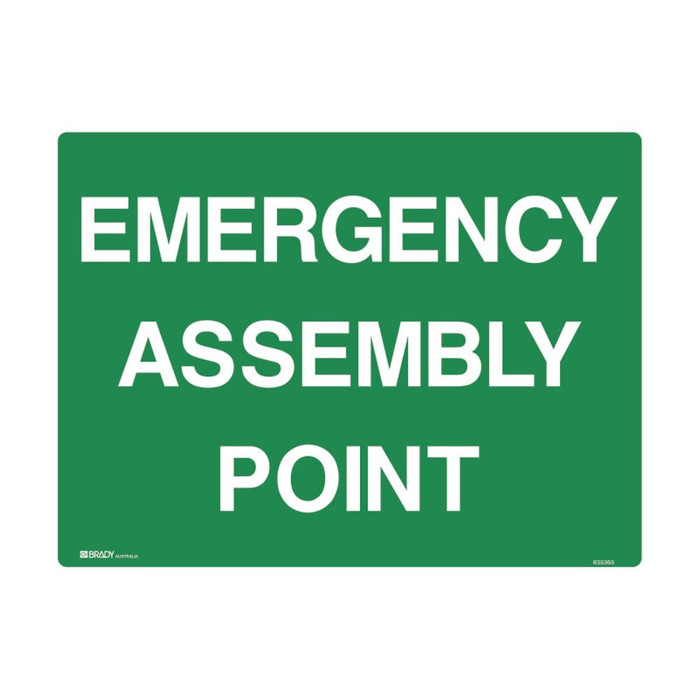 Sign EMERGENCY ASSEMBLY POINT 600 x 450mm Metal 90030844 90030844 832491