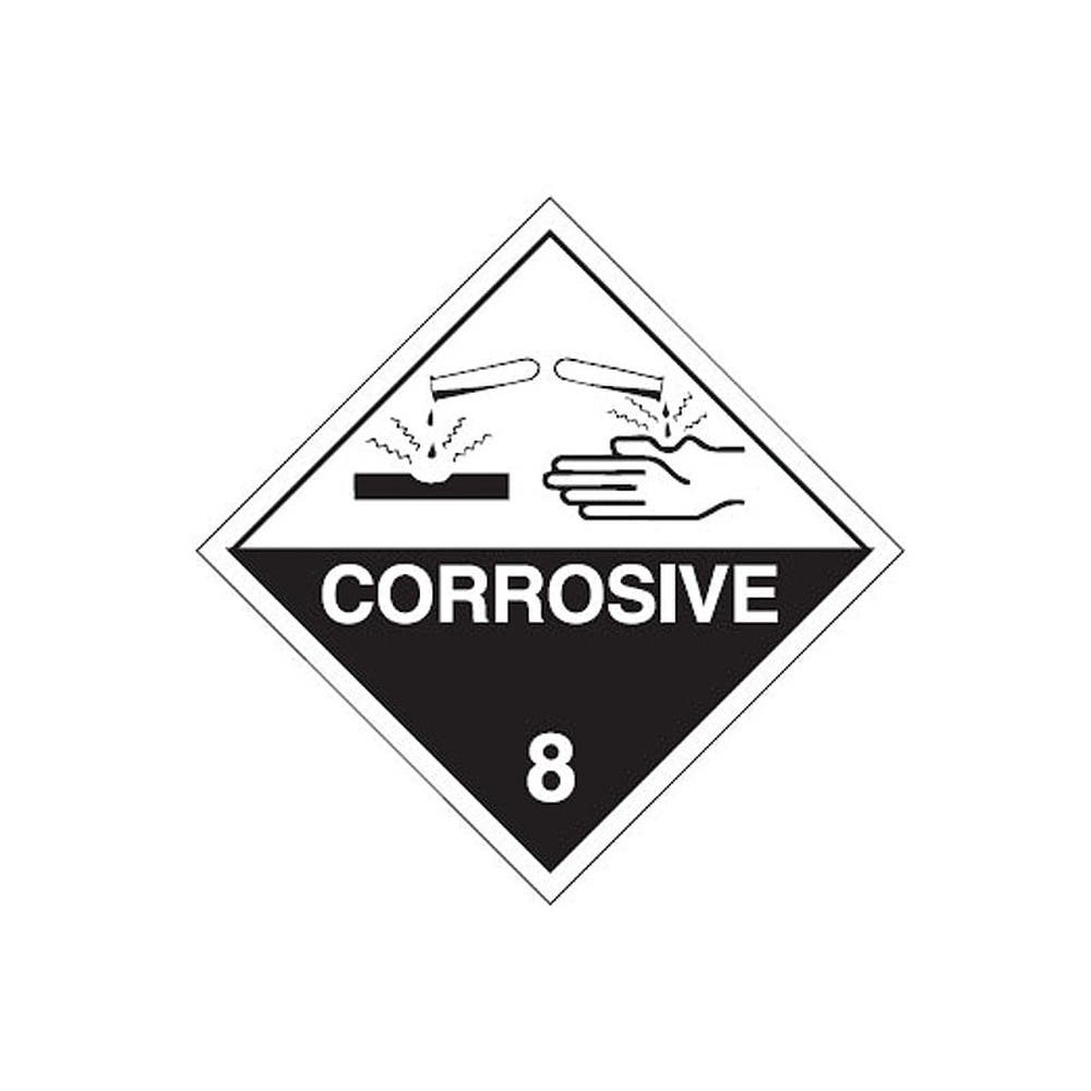 Sticker CORROSIVE 8 100 X 100mm Paper Pk 1000 90030894 835583