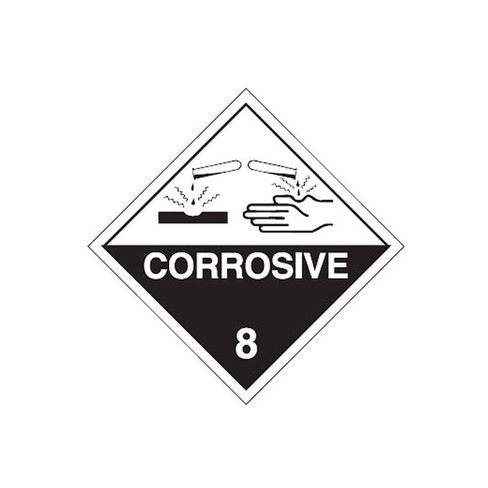 Sticker CORROSIVE 8 100 X 100mm Paper Pk 1000 – ATOM