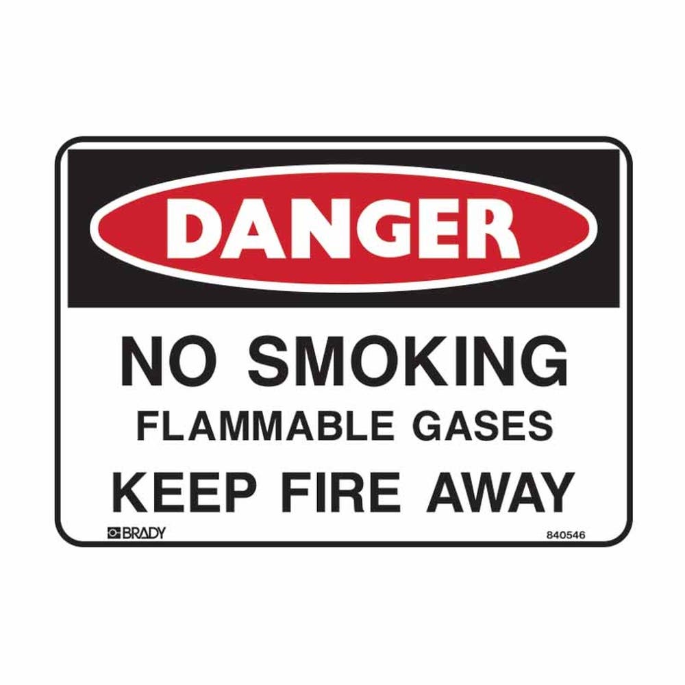 Sticker DANGER NO SMOKING FLAMMABLE GASES KEEP FIRE AWAY 180 x 250mm 90031021 840546