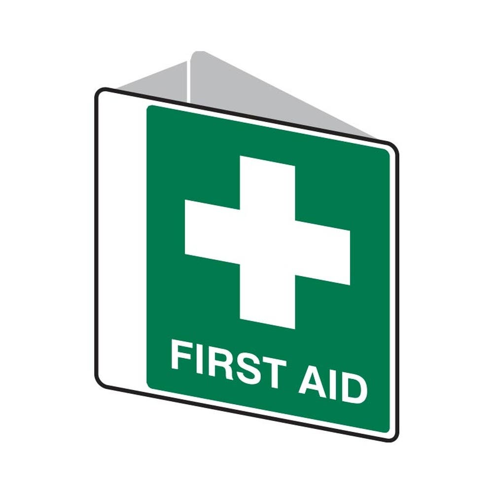Sign FIRST AID 225 X 225mm Double Sided Poly 90031027 835316