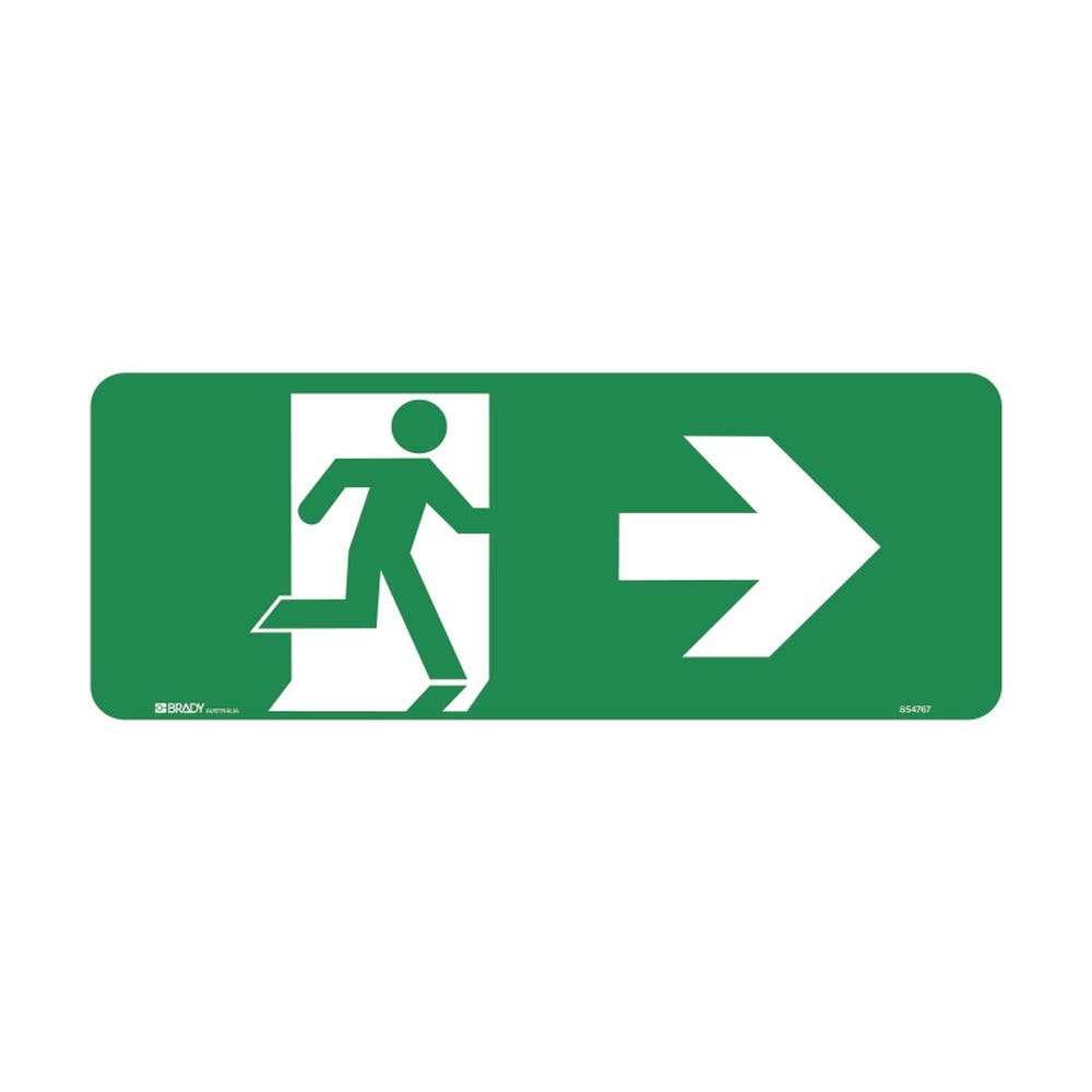 Sign EXIT + Arrow Right 50 x 100mm Metal 90031089 851410