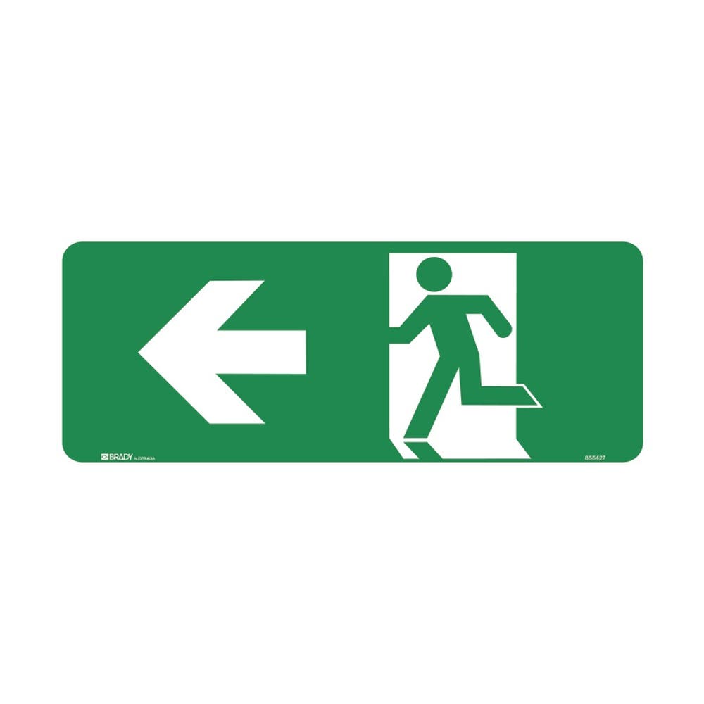 Sign EXIT + Arrow Left 50 x 100mm Metal 90031090 851411