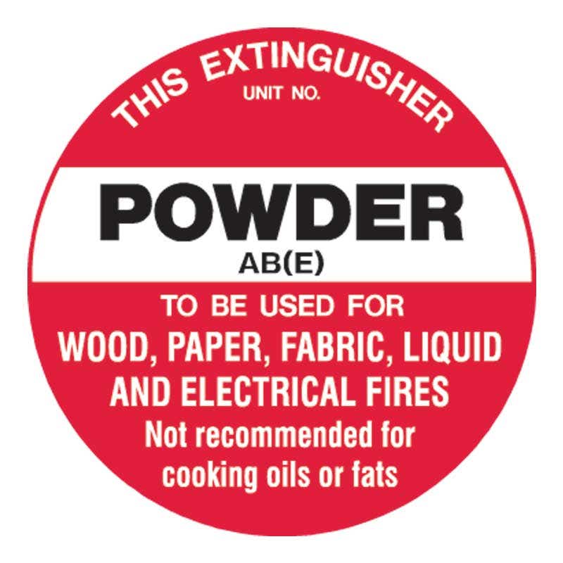 Sign FIRE EXTINGUISHER POWDER AB(E) 200mm Dia Poly 90031176 840972