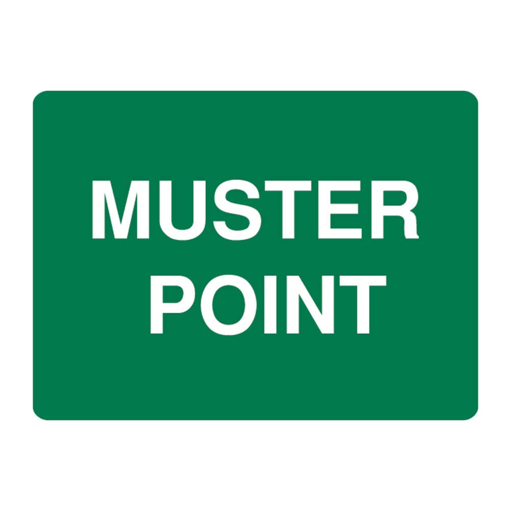 Sign MUSTER POINT 450 x 600mm Poly 90031333 852621