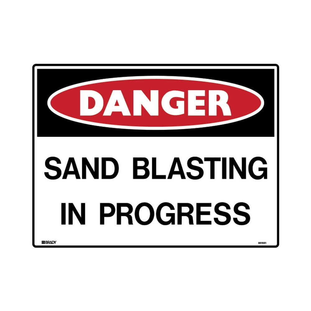 Sign DANGER SAND BLASTING IN PROGRESS 600 x 450mm Metal 90031539 844740