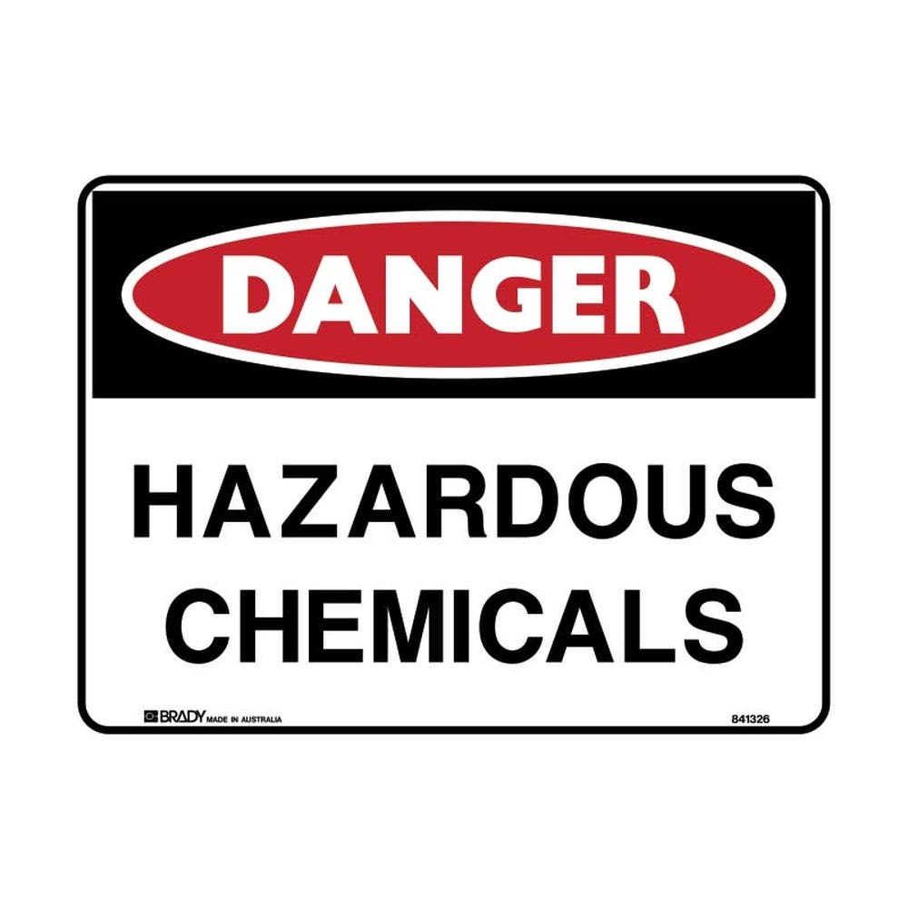 Sign DANGER HAZARDOUS CHEMICAL 250 x 180mm Self Adhesive Vinyl 90031567 833135