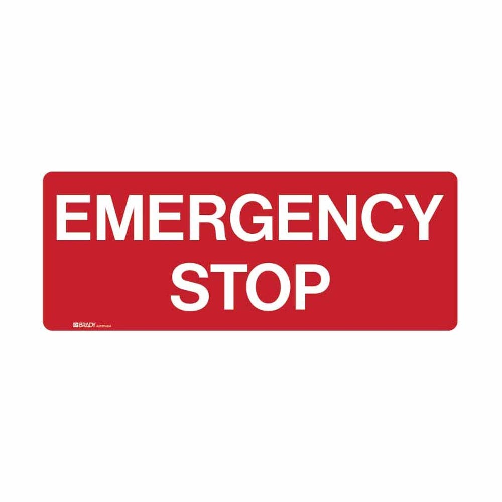 Sticker EMERGENCY STOP 125 x 90mm 90031693 852473
