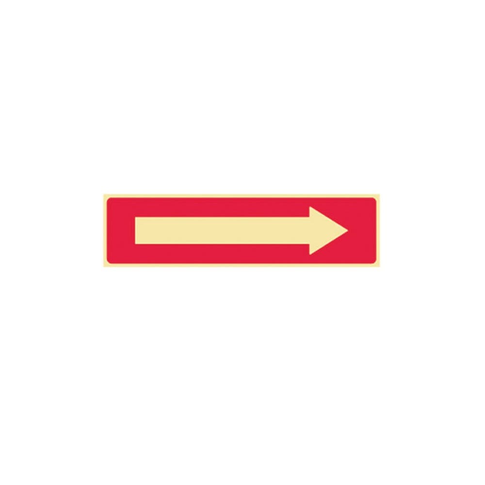 Sign Arrow Right Luminous 300 x 125mm Stainless Steel Red 90031715 833482