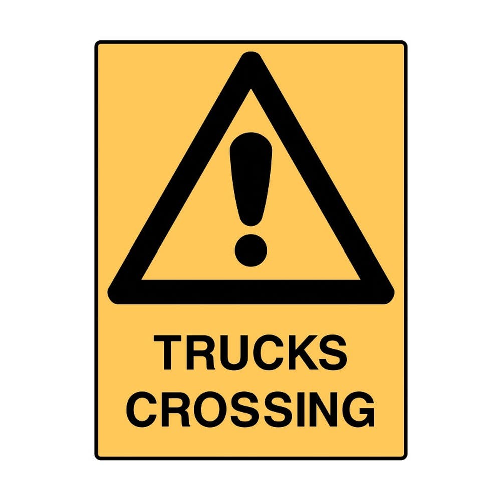 Sign TRUCKS CROSSING Metal 600 x 450mm 90031719 832425