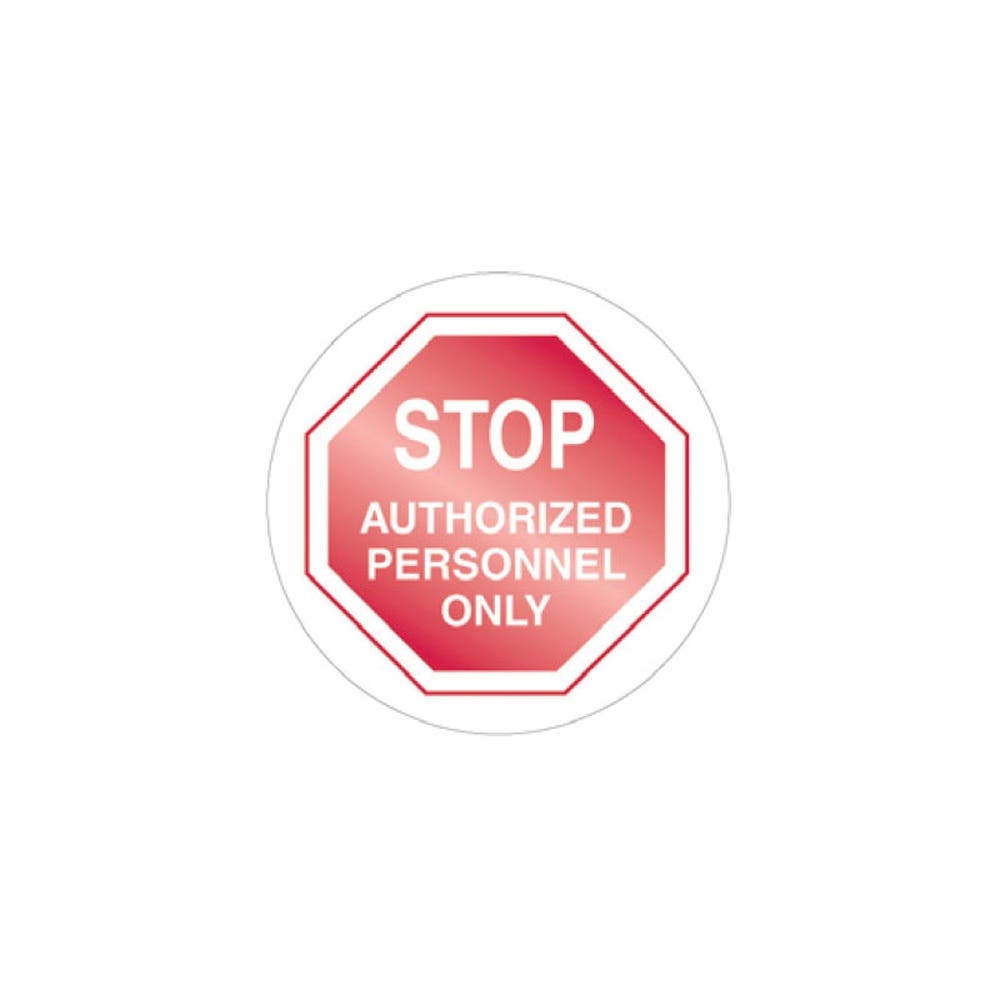 Sign STOP AUTHORISED PERSONNEL ONLY Floor Marker Anti Slip Vinyl 400mm 90031831 845271