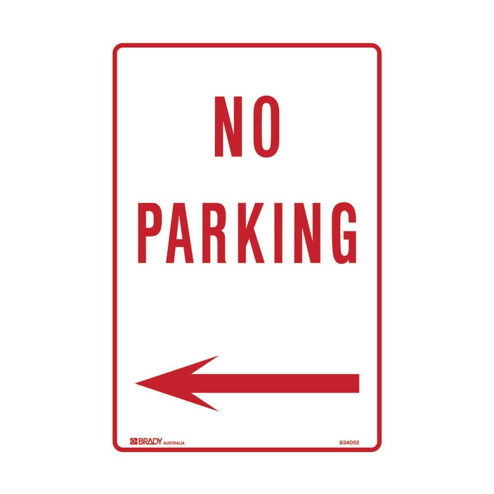 Sign NO PARKING + Arrow Left 300 x 450mm Metal 90031869 834052