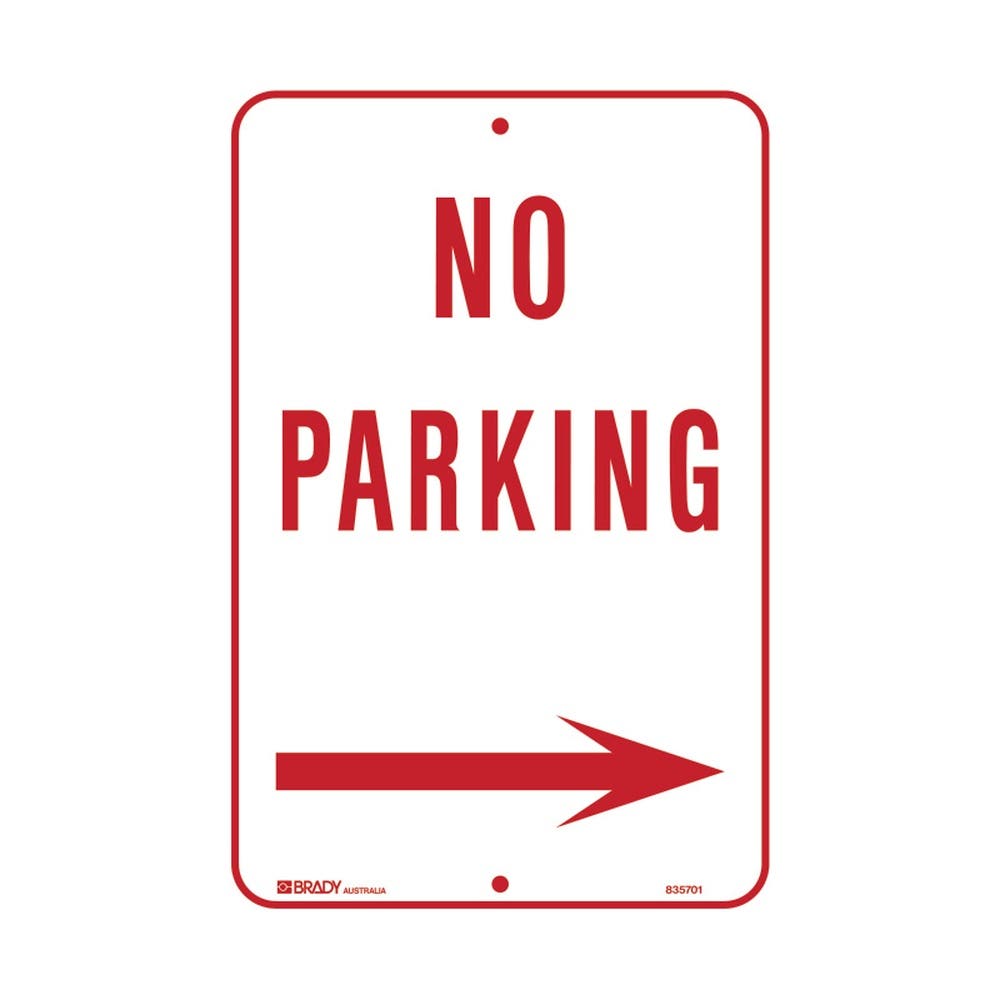 Sign NO PARKING + Arrow Right 300 x 450mm Metal 90031870 834053