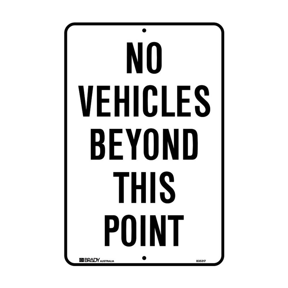 Sign NO PARKING BEYOND THIS POINT 250 X 180mm Metal 90031891 835318