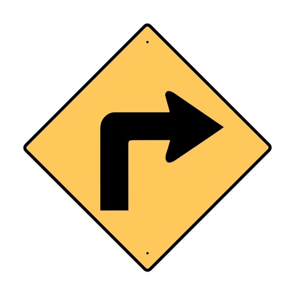Sign Arrow Right Traffic 600 x 600mm Black/Yellow 90031906 846116