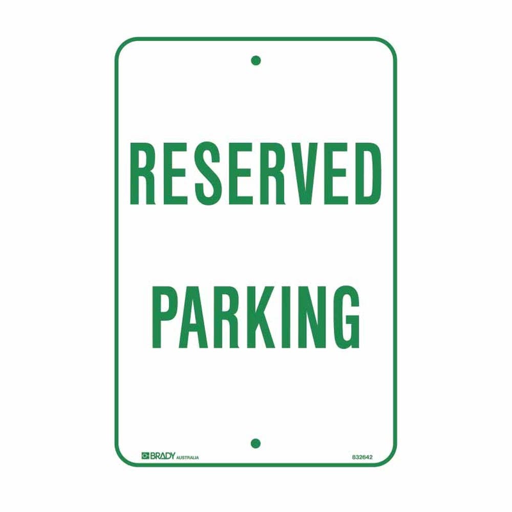 Sign RESERVE PARKING Reflective Aluminium Green/White 90031909 832642