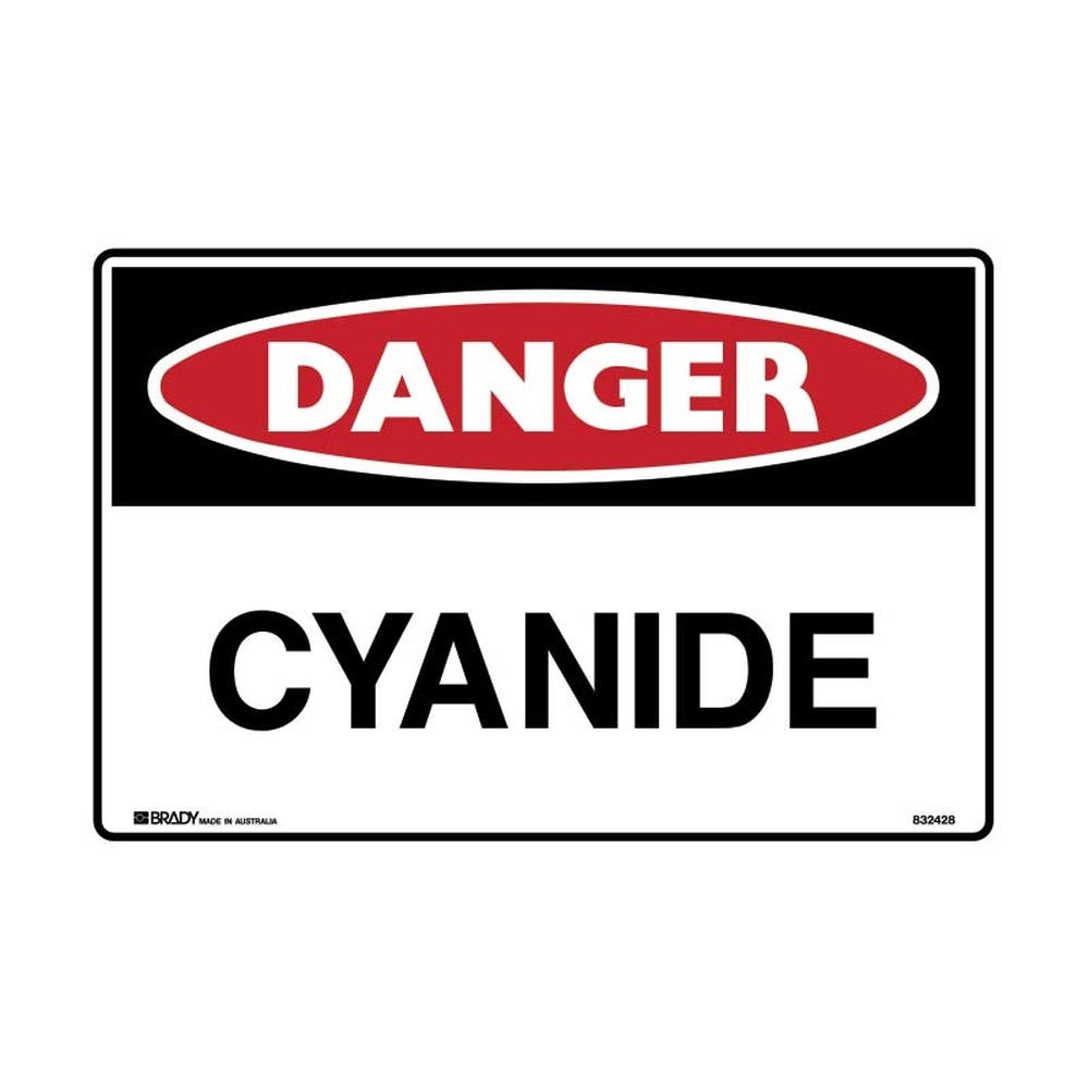 Sign DANGER CYANIDE 450 x 300mm Poly 90032001 835144