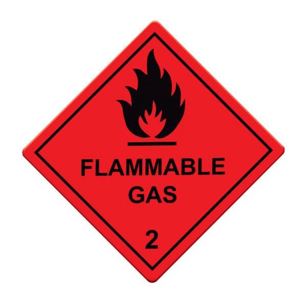 Sign FLAMMABLE GAS Diamond 100 x 100mm Vinyl 90038223 DGFDG1010A