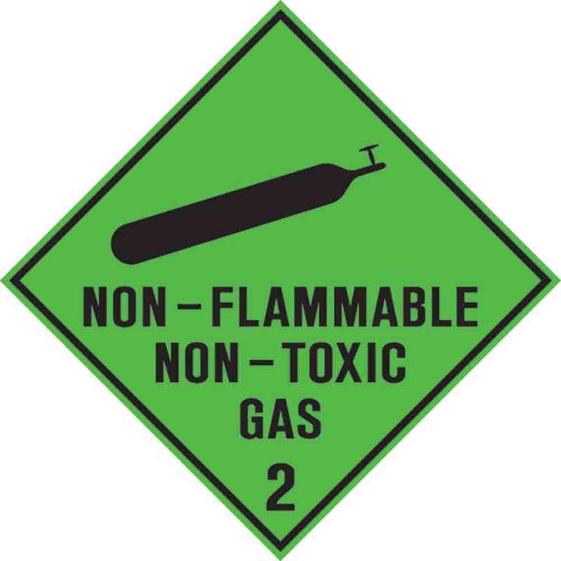 Sign NON FLAMMABLE GAS 2 300 x 300mm Colourbond 90038328 DGNFG23030M