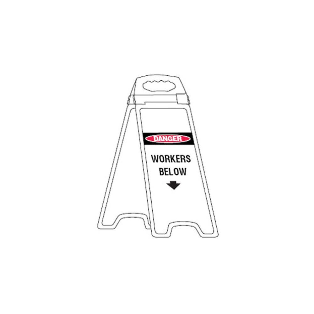 Sign DANGER WORKERS BELOW Stand 670mm White 90038371 841997