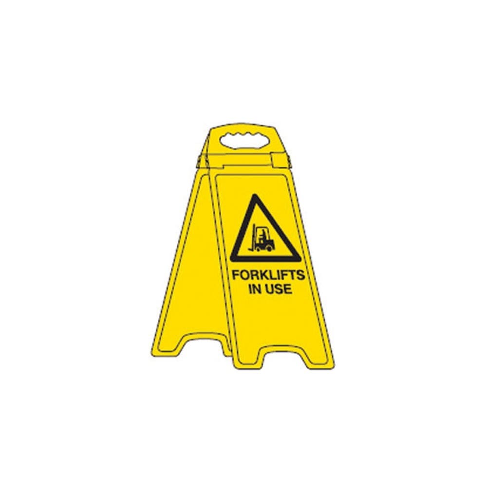 Sign FORKLIFT IN USE Stand 670mm Yellow 90038376 850282