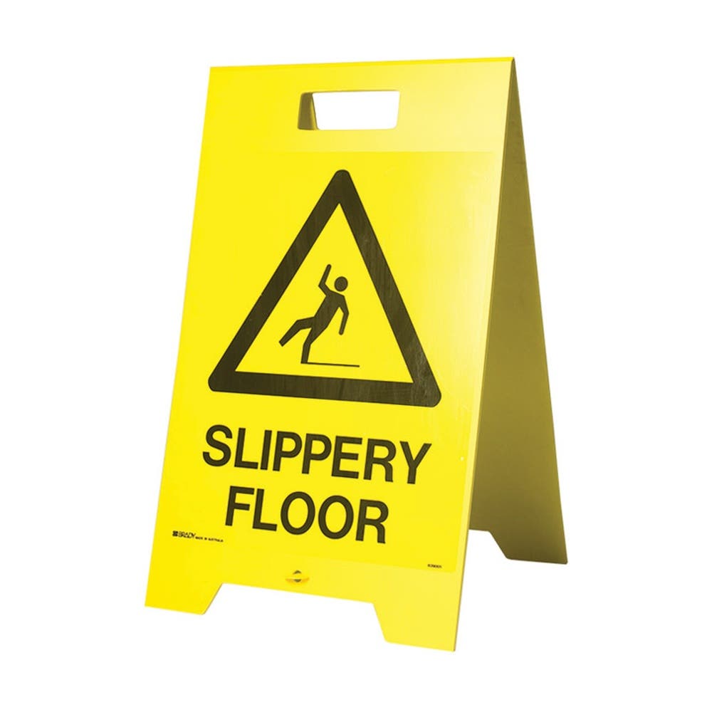Sign SLIPPERY FLOOR Stand 300 x 500mm Yellow 90038379 839001