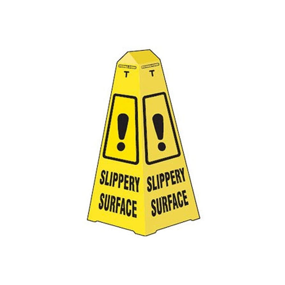 Sign SLIPPERY SURFACE Cone Yellow 900mm 90038398 842036