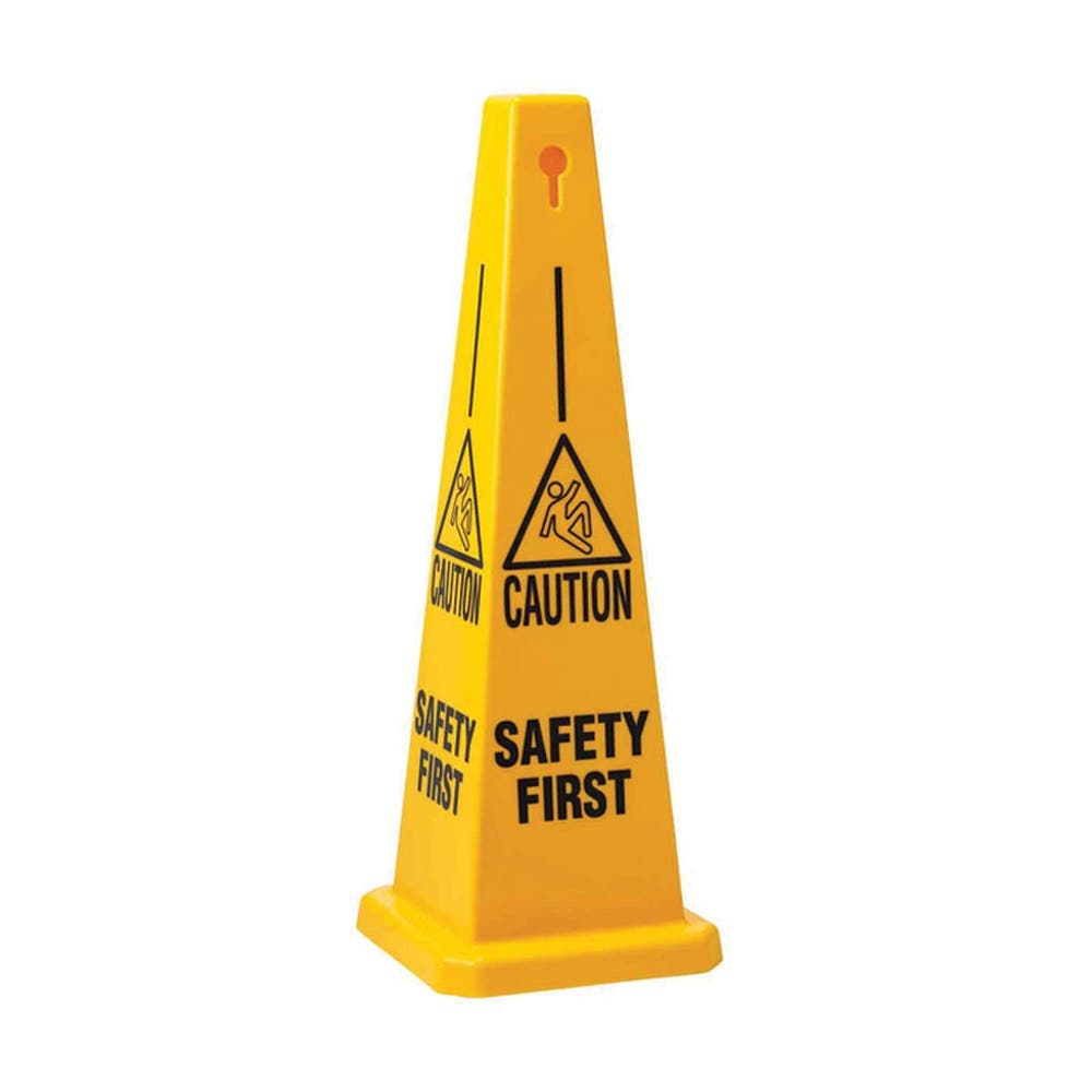 Sign SAFETY FIRST Cone Yellow Red Black 890mm 90038419 77203